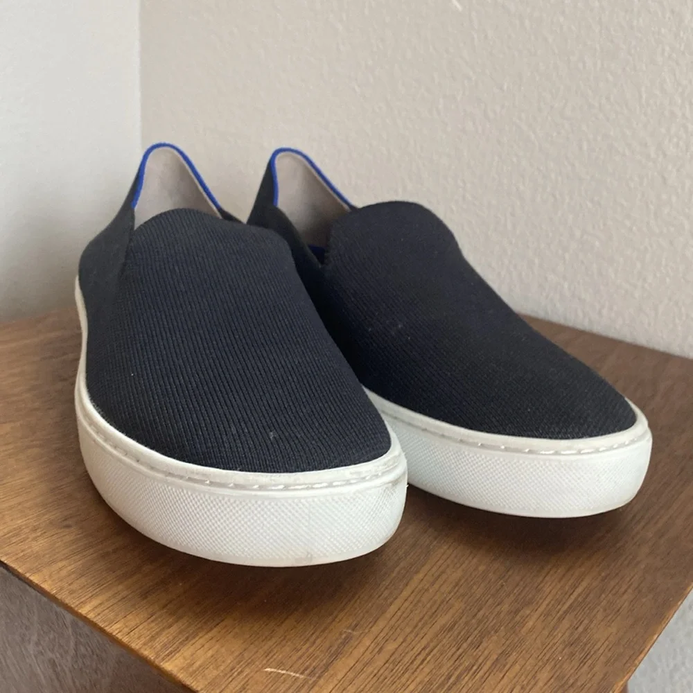 Rothy’s The Sneaker Black Slip On Round Toe Shoe, Women’s 8.5